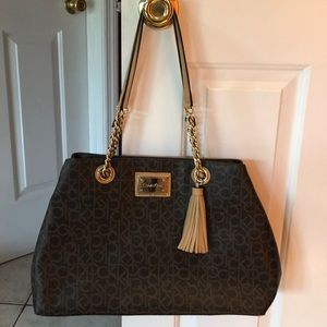 Calvin Klein CK brown logo large shoulder/ handbag